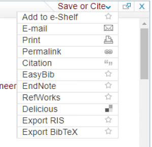 Save or Cite Option in Details Window
